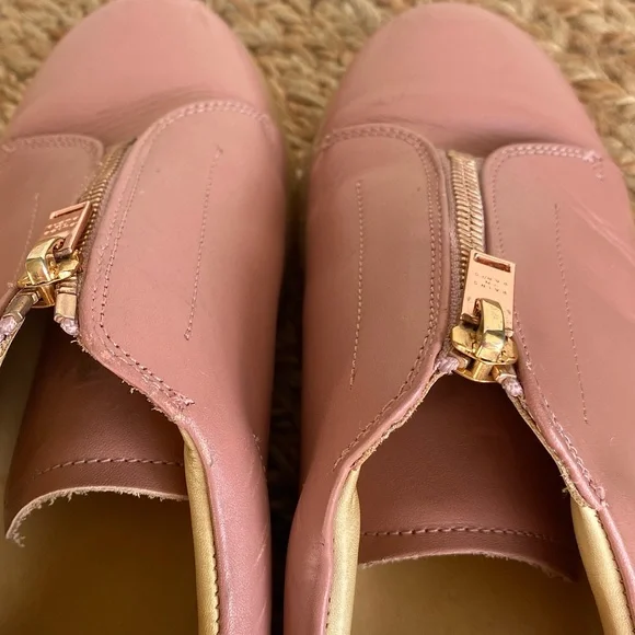 Pairs In Paris Blush Leather Zip Sneakers designed in Paris made in Portugal - Picture 5 of 16